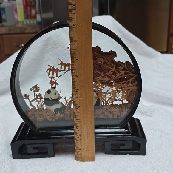 PANDA Bear Cork Art Diorama Peoples Republic China San You Hand Crafted 9" - Picture 8 of 10